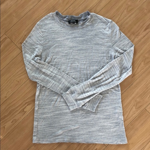 A.P.C. Sweaters - A.P.C. Heather Gray Long Sleeve Crew Neck, L